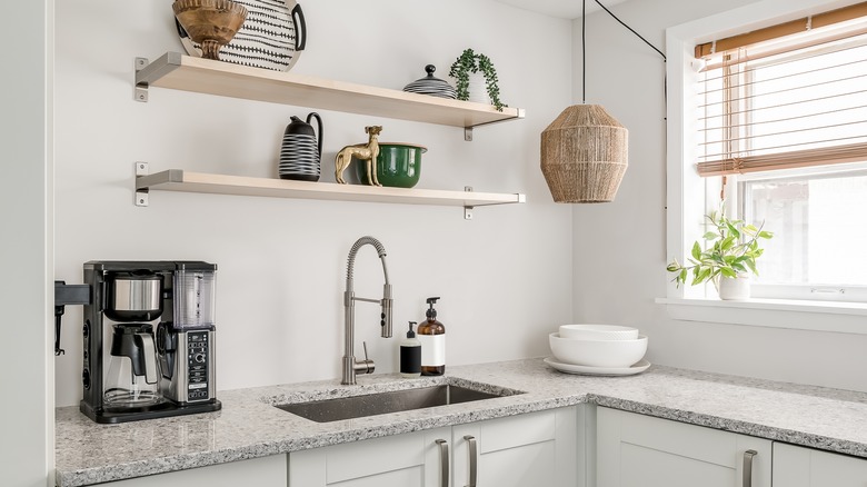 open shelving kitchen