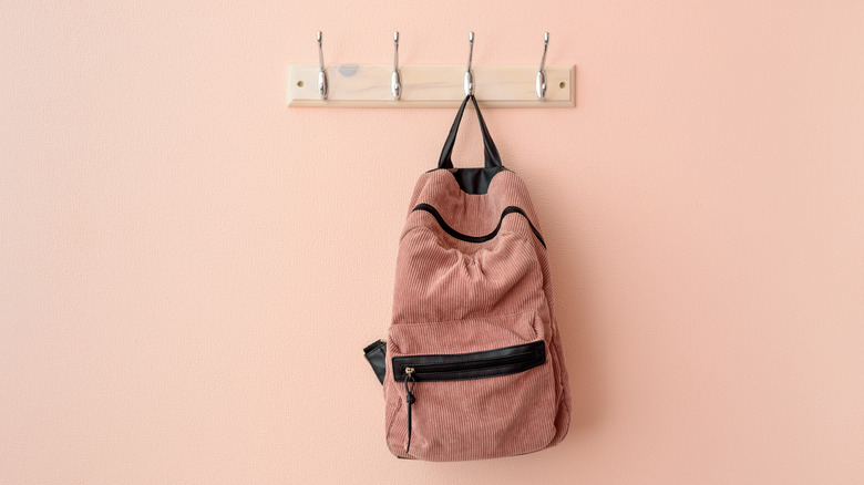 A bag hanging on a hook 