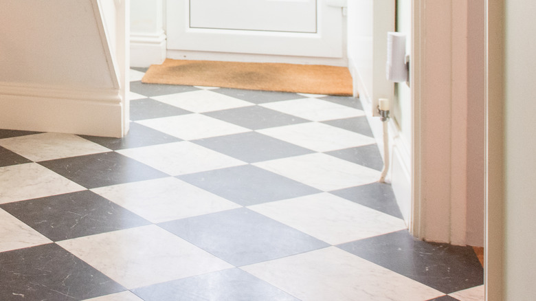 A tiled floor 