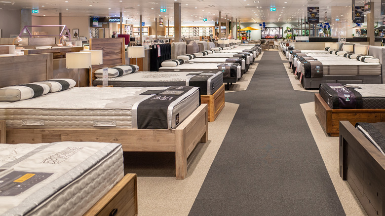 Beds in a store