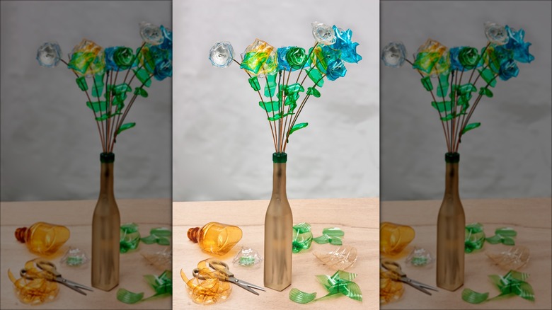 flowers made from plastic bottles