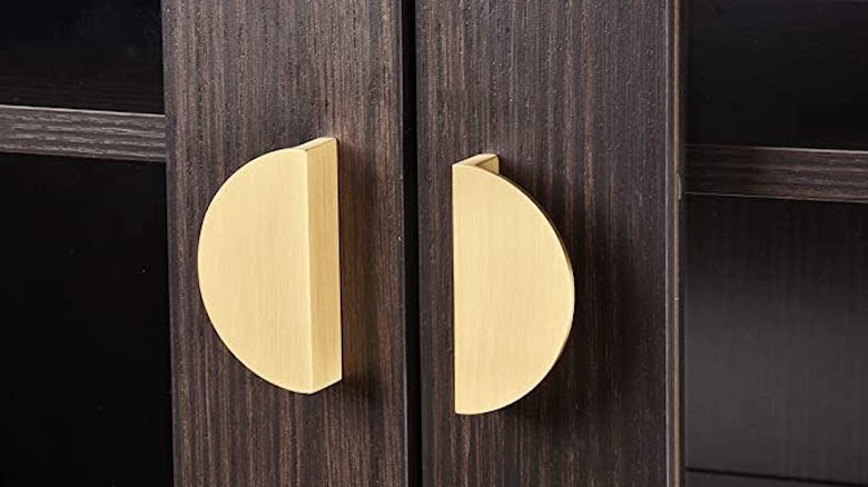 Gold crescent shaped knobs