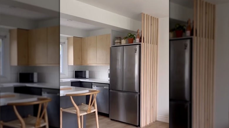 Results of a vertical wood slat design DIY project