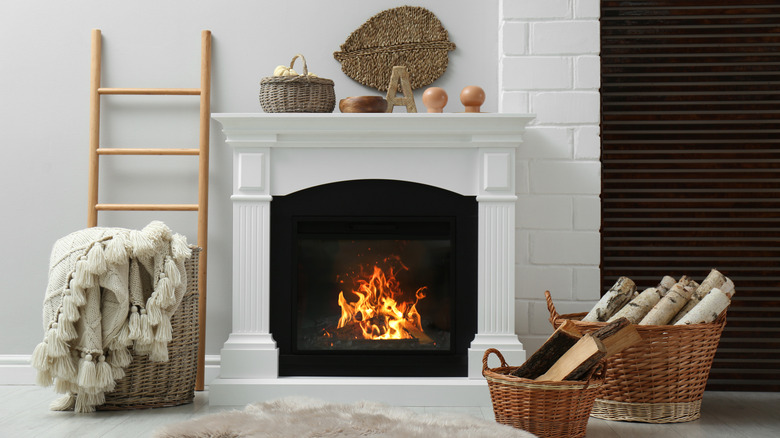 open fireplace