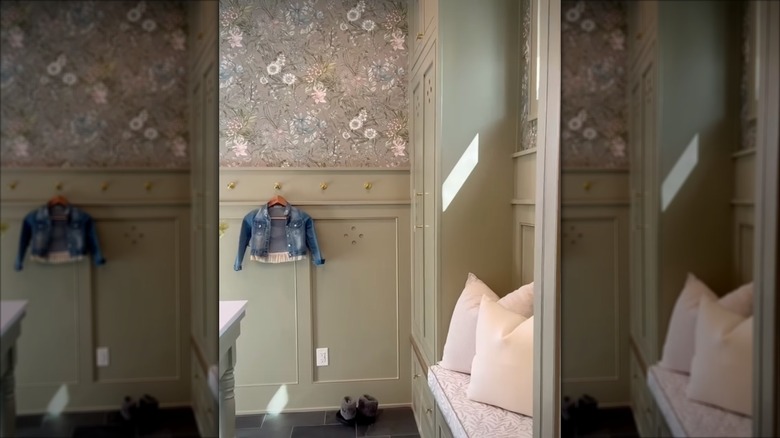 Herbal Wash paint color on walls of a mudroom