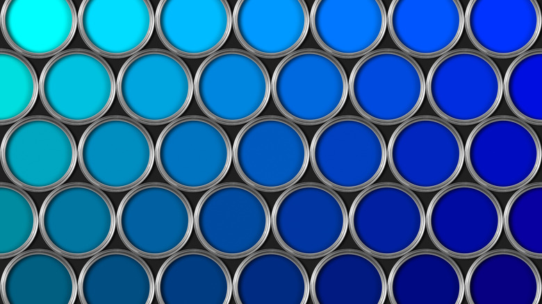 Blue paint samples