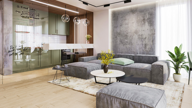ottoman seating in living room