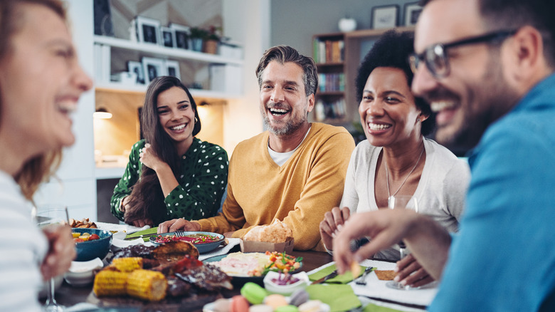 dinner party around table