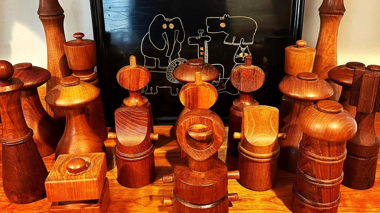 Collection of vintage Dansk pepper mills