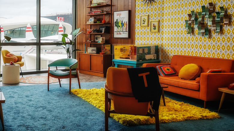 A 1960s-style living room.