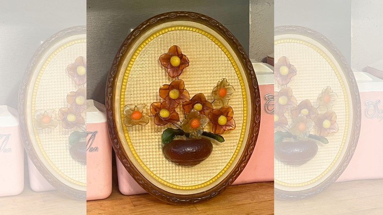 Lucite flower wall plaque