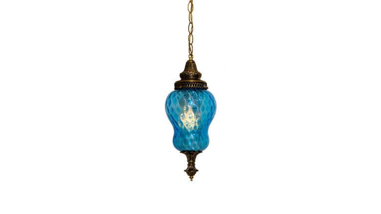 Vintage glass swag lamp