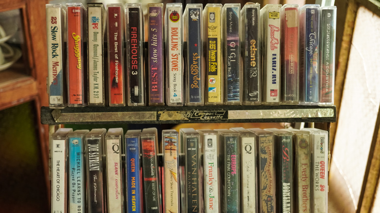Vintage cassette tape rack