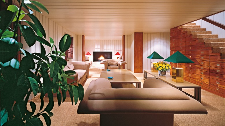 A living room designed in the 1980s