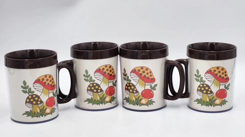 vintage thermo serve mug Merry Mushroom