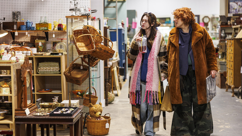 People shopping at a thrift store