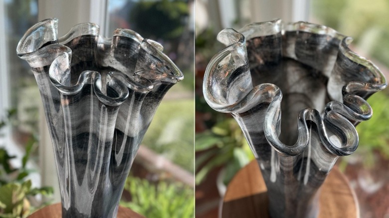 gray smoky glass vase