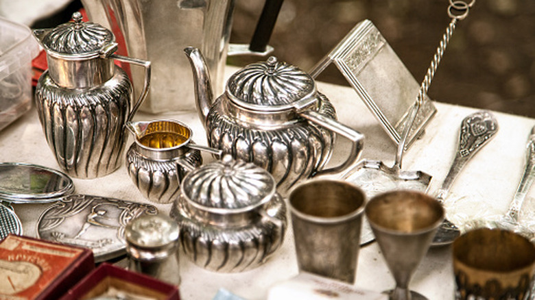 A variety of silverware