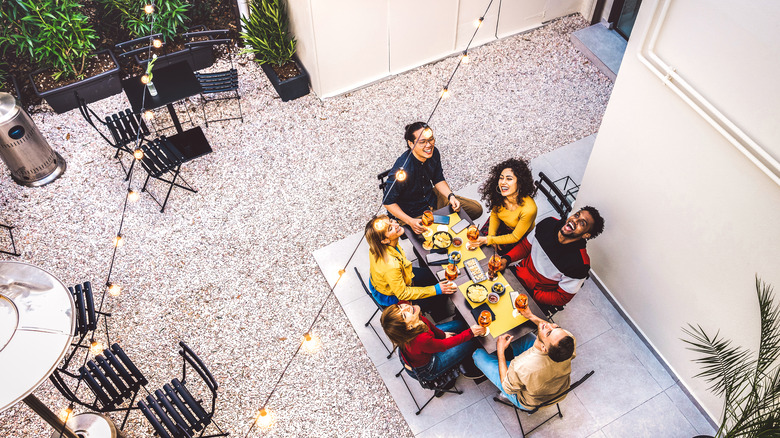 Friends on patio
