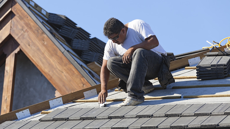 roofer patching hole