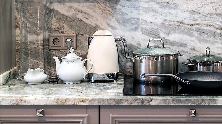 quartz countertop and backsplash