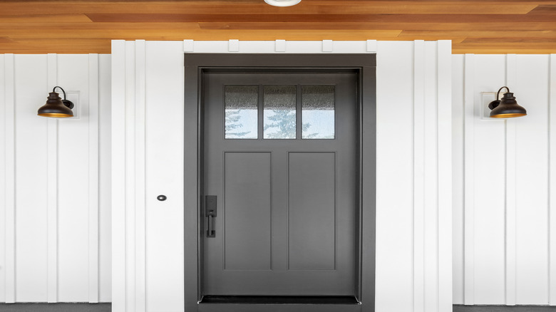 Wooden porch ceiling