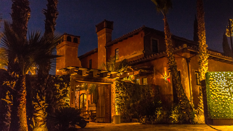 The Bachelor Mansion at dusk