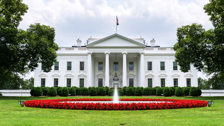 front view of white house