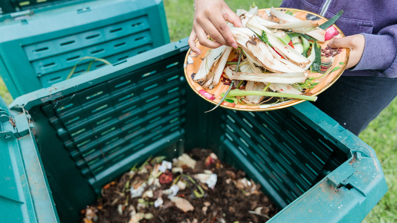 Compost bin with lid