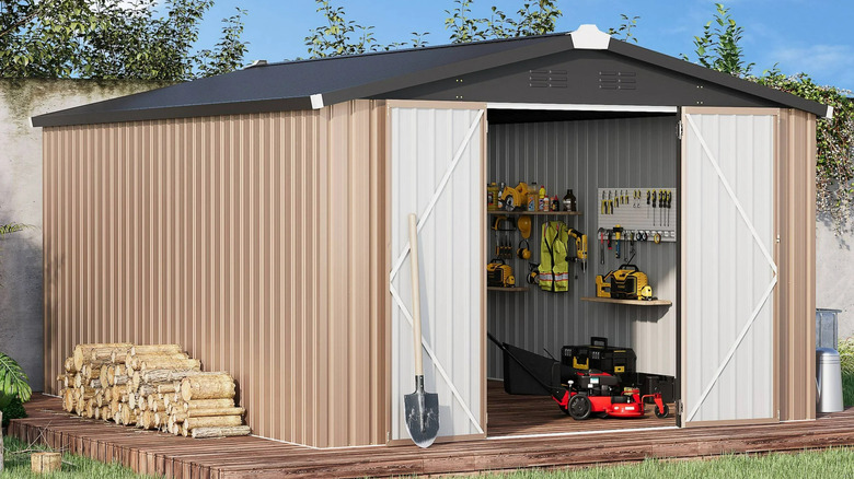 Yodolla 10-by-14-foot outdoor metal storage shed from Walmart