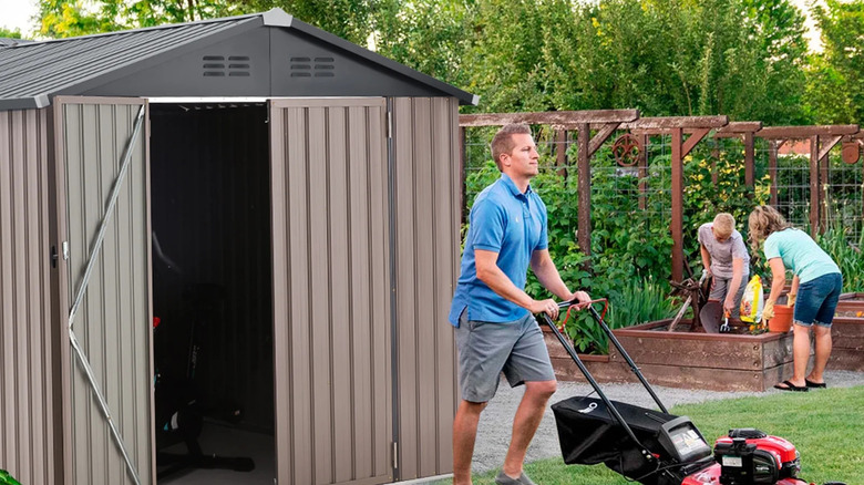 Yodolla 7-by-7-foot outdoor metal storage shed from Walmart