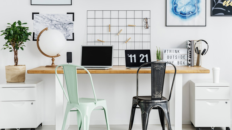 home office with filing cabinets