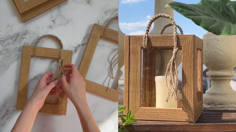 Candle lantern DIY using IKEA DALSKÄRR frames