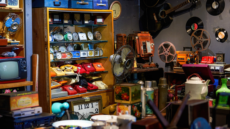 Thrift store with telephones and electronics
