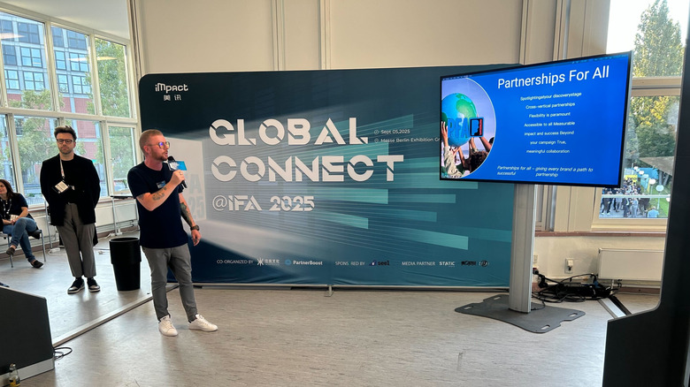 Static Media Partnerships Director Ste Knight speaking at the Global Connect IFA 2025