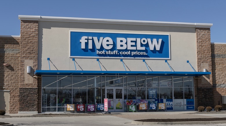 Storefront of Five Below during the day.