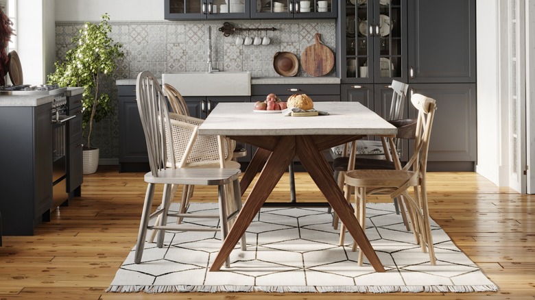 Dining table inside kitchen