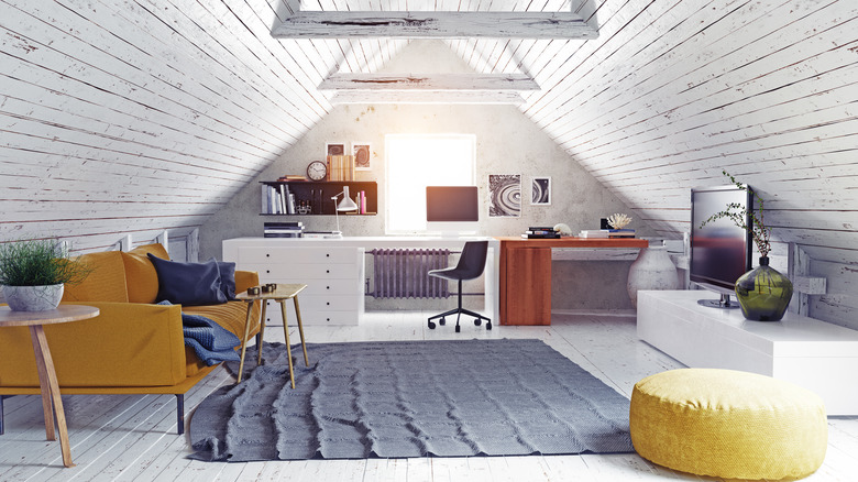modern converted attic space