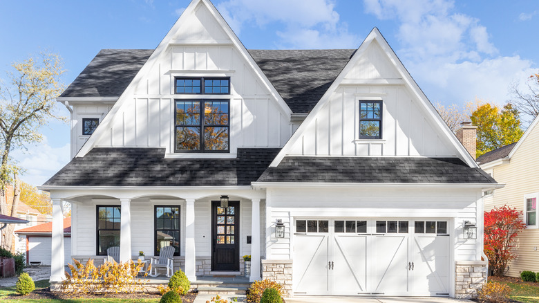 Modern farmhouse white and black home