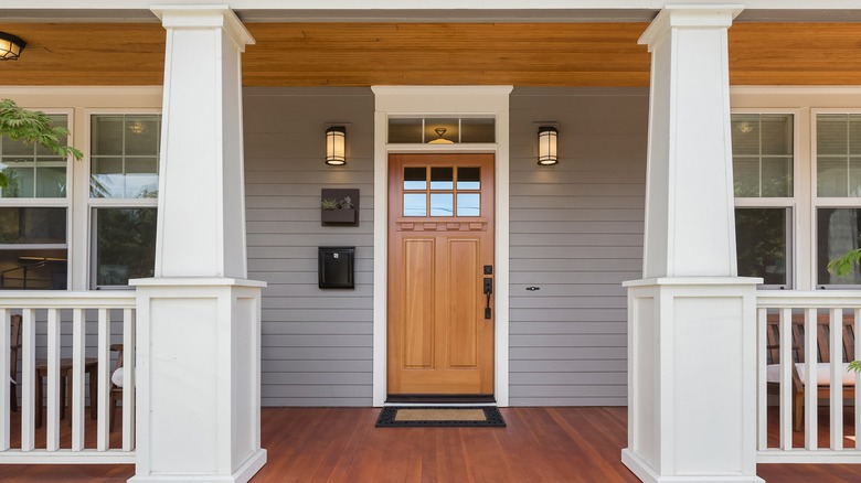 Front door with front porch