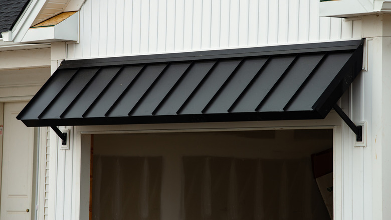 black metal awning