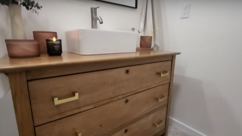 Dresser turned into sink
