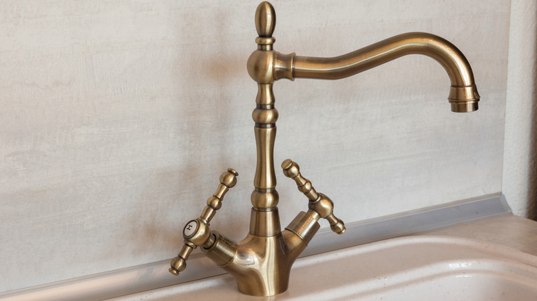 vintage gold sink faucet