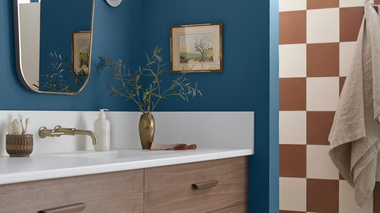blue bathroom