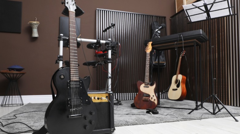 Instruments in a music room 