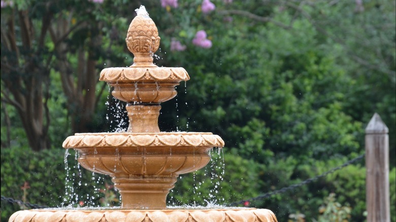 fountain in yard