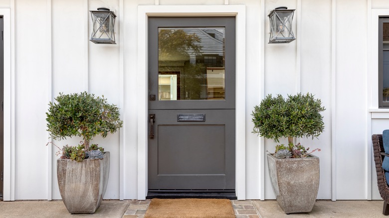 Gray front door