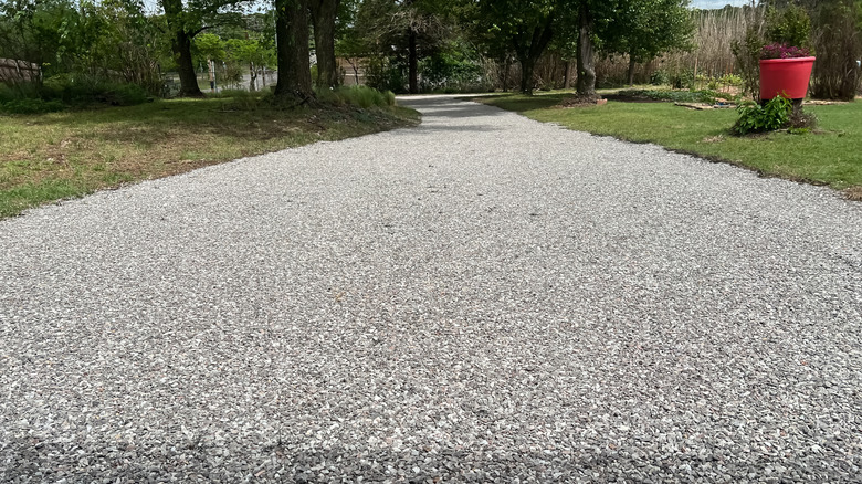 A chip seal driveway