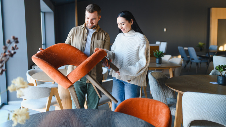 Couple shopping for furniture