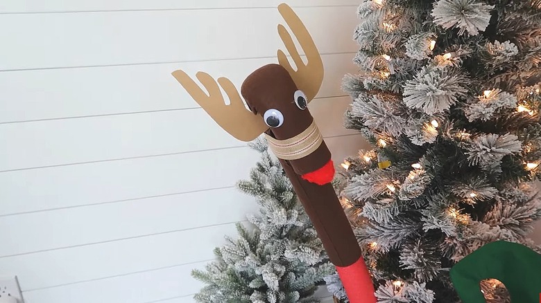 Reindeer made out of a pool noodle